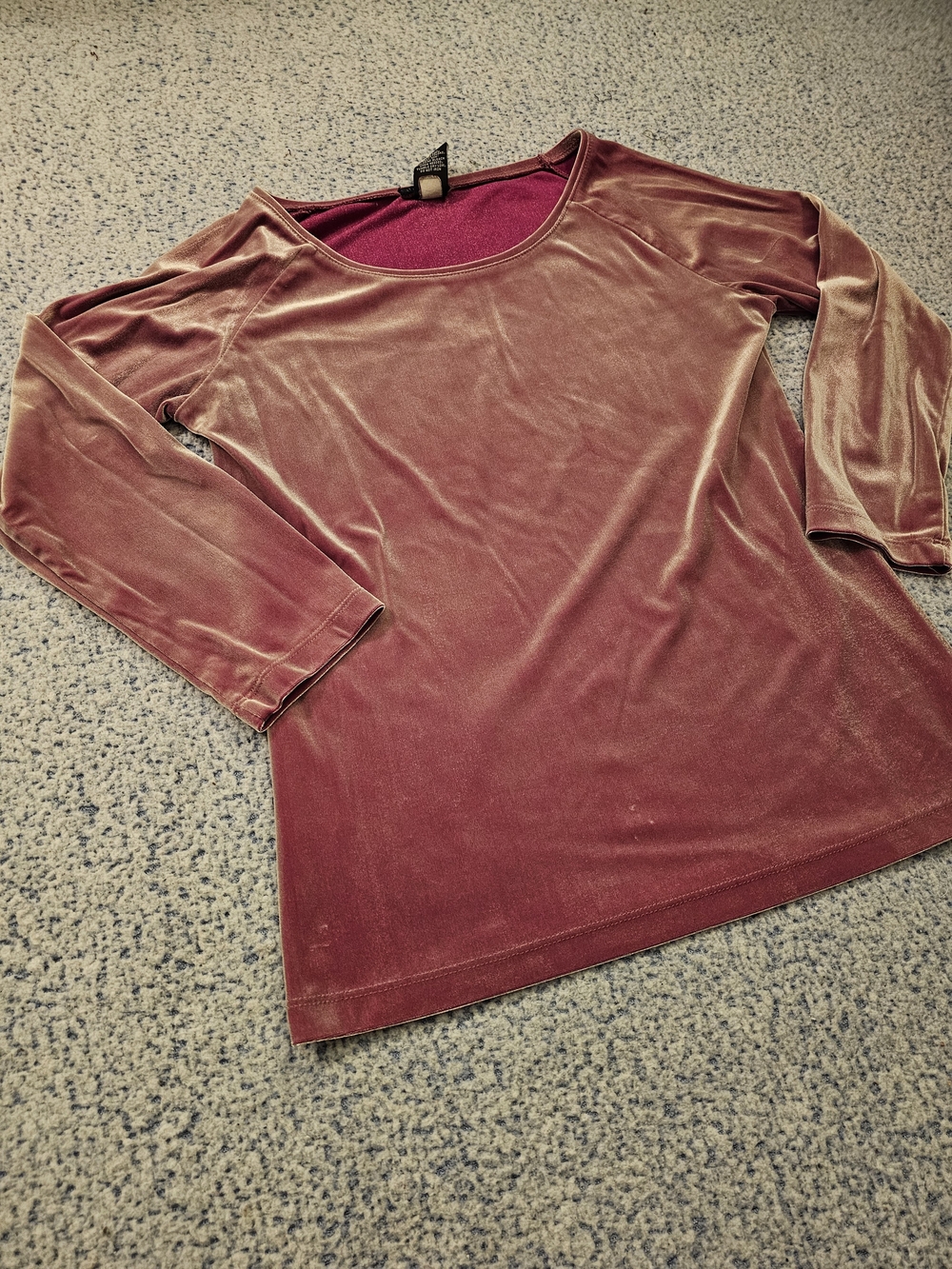 Y2k Gap Velvet Quarter Sleeve Scoop Neck Top